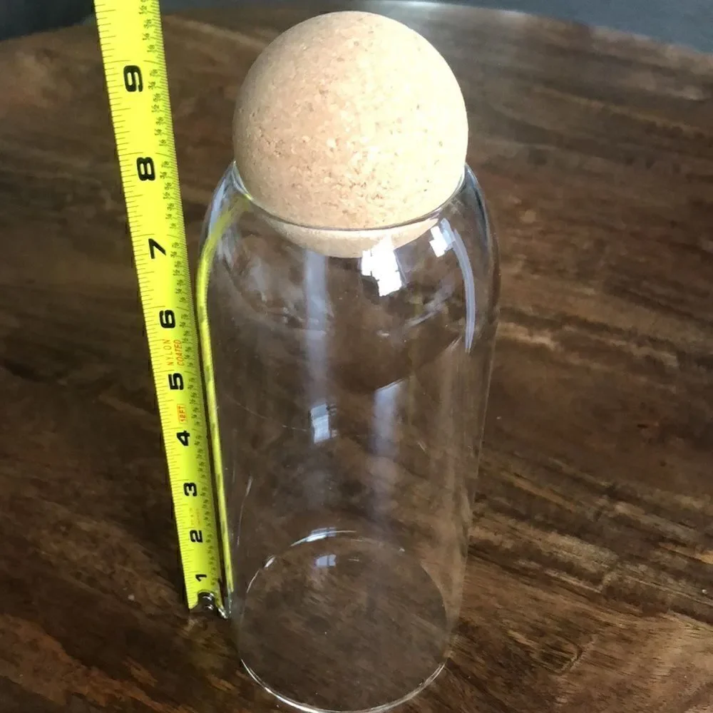 Cork Ball Top Glass Canister
